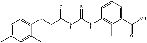 3-[[[[(2,4-DIMETHYLPHENOXY)ACETYL]AMINO]THIOXOMETHYL]AMINO]-2-METHYL-BENZOIC ACID Structure