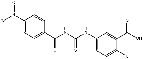 2-CHLORO-5-[[[(4-NITROBENZOYL)AMINO]THIOXOMETHYL]AMINO]-BENZOIC ACID Structure
