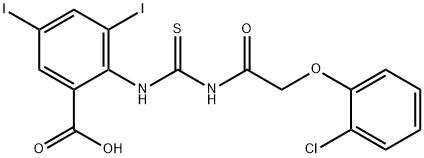 2-[[[[(2-클로로페녹시)아세틸]아미노]티옥소메틸]아미노]-3,5-디요오도-벤조산 구조식 이미지