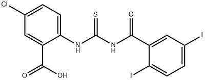 5-클로로-2-[[[(2,5-DIIODOBENZOYL)아미노]티옥소메틸]아미노]-벤조산 구조식 이미지