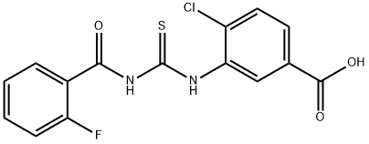 4-클로로-3-[[[(2-FLUOROBENZOYL)AMINO]THIOXOMETHYL]AMINO]-BENZOICACID 구조식 이미지