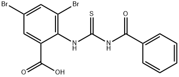 2-[[(BENZOYLAMINO)THIOXOMETHYL]AMINO]-3,5-DIBROMO-BENZOIC ACID Structure