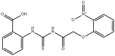 2-[[[[(2-NITROPHENOXY)ACETYL]AMINO]THIOXOMETHYL]AMINO]-BENZOIC ACID 구조식 이미지