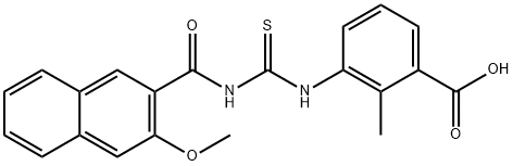 3-[[[[(3-METHOXY-2-NAPHTHALENYL)CARBONYL]AMINO]THIOXOMETHYL]AMINO]-2-METHYL-BENZOIC ACID Structure