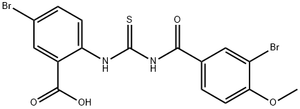 5-BROMO-2-[[[(3-BROMO-4-METHOXYBENZOYL)AMINO]THIOXOMETHYL]AMINO]-BENZOIC ACID Structure