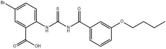 5-BROMO-2-[[[(3-BUTOXYBENZOYL)AMINO]THIOXOMETHYL]AMINO]-벤조산 구조식 이미지