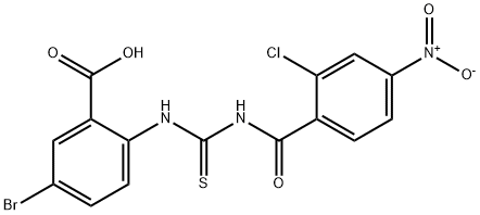 5-BROMO-2-[[[(2-CHLORO-4-NITROBENZOYL)AMINO]THIOXOMETHYL]AMINO]-BENZOIC ACID Structure