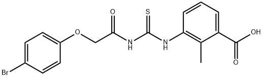 3-[[[[(4-BROMOPHENOXY)ACETYL]AMINO]THIOXOMETHYL]AMINO]-2-METHYL-BENZOIC ACID Structure