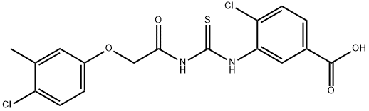 4-CHLORO-3-[[[[(4-CHLORO-3-METHYLPHENOXY)ACETYL]AMINO]THIOXOMETHYL]AMINO]-BENZOIC ACID Structure