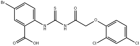 5-BROMO-2-[[[[(2,4-DICHLOROPHENOXY)아세틸]아미노]티옥소메틸]아미노]-벤조산 구조식 이미지