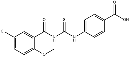 4-[[[(5-CHLORO-2-METHOXYBENZOYL)AMINO]THIOXOMETHYL]AMINO]-BENZOIC ACID Structure