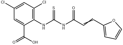3,5-DICHLORO-2-[[[[3-(2-FURANYL)-1-OXO-2-PROPENYL]AMINO]THIOXOMETHYL]AMINO]-BENZOIC ACID Structure