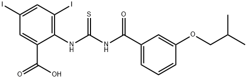 3,5-DIIODO-2-[[[[3-(2-METHYLPROPOXY)BENZOYL]AMINO]THIOXOMETHYL]AMINO]-BENZOIC ACID 구조식 이미지