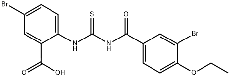 5-BROMO-2-[[[(3-BROMO-4-ETHOXYBENZOYL)AMINO]THIOXOMETHYL]AMINO]-BENZOIC ACID Structure