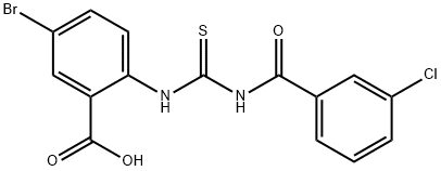 5-BROMO-2-[[[(3-CHLOROBENZOYL)AMINO]THIOXOMETHYL]AMINO]-BENZOIC ACID Structure