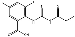 3,5-DIIODO-2-[[[(1-OXOPROPYL)아미노]티옥소메틸]아미노]-벤조산 구조식 이미지