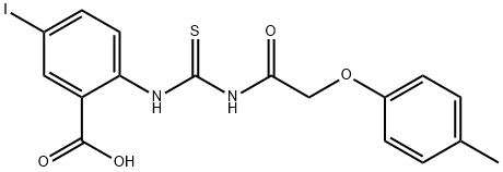 5-IODO-2-[[[[(4-METHYLPHENOXY)ACETYL]AMINO]THIOXOMETHYL]AMINO]-BENZOIC ACID Structure