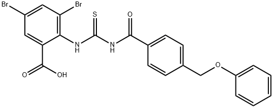 3,5-DIBROMO-2-[[[[4-(PHENOXYMETHYL)BENZOYL]AMINO]티오믹소틸]AMINO]-벤즈산 구조식 이미지