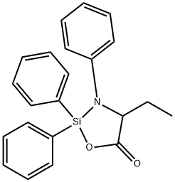 1-Oxa-3-aza-2-silacyclopentan-5-one, 4-ethyl-2,2,3-triphenyl- Structure