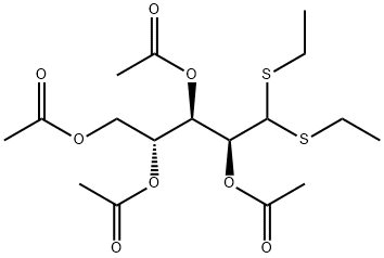2-O,3-O,4-O,5-O-Tetraacetyl-1,1-bis(ethylthio)-1-deoxo-D-arabinose 구조식 이미지