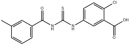 2-CHLORO-5-[[[(3-METHYLBENZOYL)AMINO]THIOXOMETHYL]AMINO]-BENZOIC ACID Structure