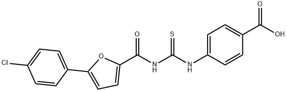 4-[[[[[5-(4-CHLOROPHENYL)-2-FURANYL]CARBONYL]AMINO]THIOXOMETHYL]AMINO]-BENZOIC ACID Structure