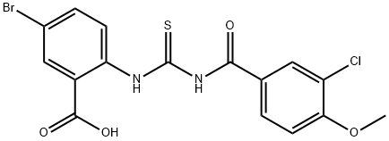 5-BROMO-2-[[[(3-CHLORO-4-METHOXYBENZOYL)AMINO]THIOXOMETHYL]AMINO]-BENZOIC ACID Structure