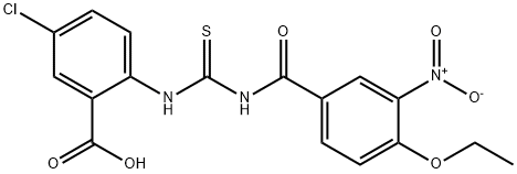 5-CHLORO-2-[[[(4-ETHOXY-3-NITROBENZOYL)AMINO]THIOXOMETHYL]AMINO]-BENZOIC ACID Structure