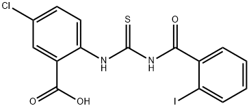 5-클로로-2-[[[(2-IODOBENZOYL)AMINO]THIOXOMETHYL]AMINO]-BENZOICACID 구조식 이미지