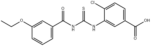 4-클로로-3-[[[(3-ETHOXYBENZOYL)AMINO]THIOXOMETHYL]아미노]-벤조산 구조식 이미지