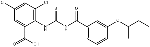 3,5-DICHLORO-2-[[[[3-(1-METHYLPROPOXY)BENZOYL]AMINO]THIOXOMETHYL]AMINO]-BENZOIC ACID 구조식 이미지