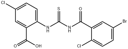 2-[[[(5-BROMO-2-CHLOROBENZOYL)AMINO]THIOXOMETHYL]AMINO]-5-CHLORO-BENZOIC ACID Structure