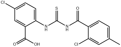 5-CHLORO-2-[[[(2-CHLORO-4-METHYLBENZOYL)AMINO]THIOXOMETHYL]AMINO]-BENZOIC ACID Structure