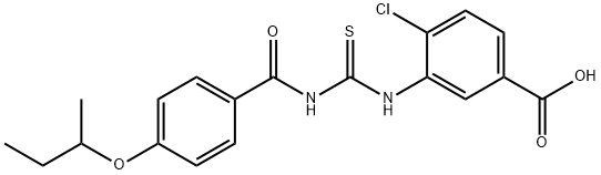 4-CHLORO-3-[[[[4-(1-METHYLPROPOXY)BENZOYL]AMINO]THIOXOMETHYL]AMINO]-BENZOIC ACID Structure