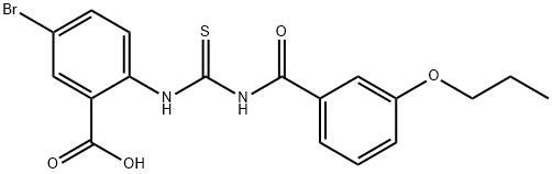 5-BROMO-2-[[[(3-PROPOXYBENZOYL)AMINO]THIOXOMETHYL]AMINO]-BENZOIC ACID Structure