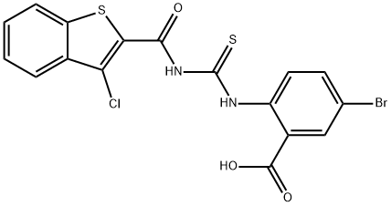 5-BROMO-2-[[[[(3-CHLOROBENZO[B]THIEN-2-YL)CARBONYL]AMINO]THIOXOMETHYL]AMINO]-BENZOIC ACID Structure