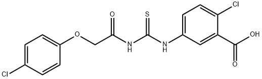 2-클로로-5-[[[[(4-클로로페녹시)ACETYL]아미노]THIOXOMETHYL]아미노]-벤조산 구조식 이미지