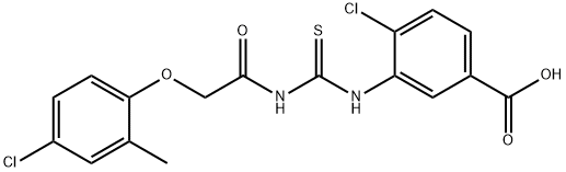 4-CHLORO-3-[[[[(4-CHLORO-2-METHYLPHENOXY)ACETYL]AMINO]THIOXOMETHYL]AMINO]-BENZOIC ACID Structure