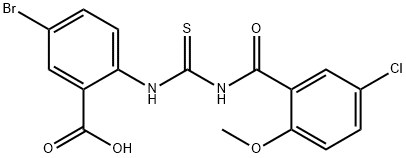 5-BROMO-2-[[[(5-클로로-2-METHOXYBENZOYL)AMINO]THIOXOMETHYL]AMINO]-BENZOICACID 구조식 이미지