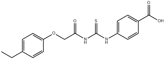 4-[[[[(4-ETHYLPHENOXY)ACETYL]AMINO]THIOXOMETHYL]AMINO]-BENZOIC ACID Structure