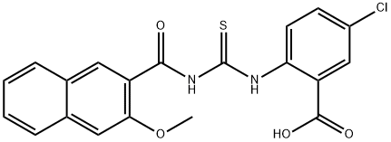5-클로로-2-[[[[(3-METHOXY-2-NAPHTHALENYL)CARBONYL]AMINO]THIOXOMETHYL]AMINO]-BENZOICACID 구조식 이미지