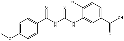 4-CHLORO-3-[[[(4-METHOXYBENZOYL)AMINO]THIOXOMETHYL]AMINO]-BENZOIC ACID Structure