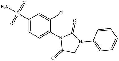 1-Phenyl-3-(2-chloro-4-sulfamoylphenyl)hydantoin Structure