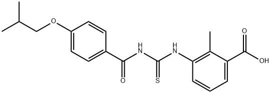 2-METHYL-3-[[[[4-(2-METHYLPROPOXY)BENZOYL]AMINO]THIOXOMETHYL]AMINO]-BENZOIC ACID Structure