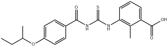 2-METHYL-3-[[[[4-(1-METHYLPROPOXY)BENZOYL]AMINO]THIOXOMETHYL]AMINO]-BENZOIC ACID Structure