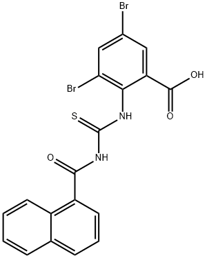 3,5-DIBROMO-2-[[[(1-NAPHTHALENYLCARBONYL)AMINO]THIOXOMETHYL]AMINO]-BENZOIC ACID Structure
