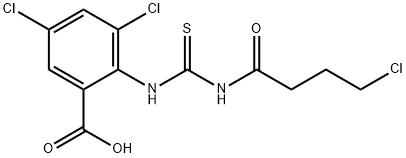 3,5-DICHLORO-2-[[[(4-CHLORO-1-OXOBUTYL)아미노]티옥소메틸]아미노]-벤조산 구조식 이미지