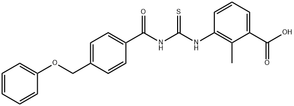 2-METHYL-3-[[[[4-(PHENOXYMETHYL)BENZOYL]AMINO]THIOXOMETHYL]AMINO]-BENZOIC ACID Structure