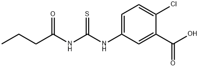 2-CHLORO-5-[[[(1-OXOBUTYL)AMINO]THIOXOMETHYL]AMINO]-BENZOIC ACID Structure