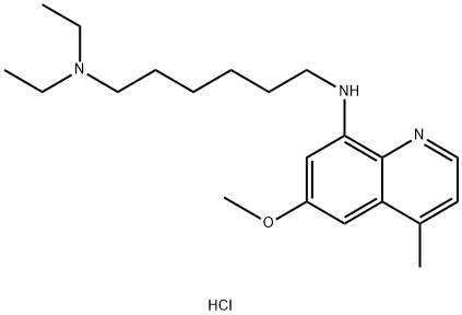 N,N-디에틸-N'-(6-메톡시-4-메틸-8-퀴놀릴)헥산-1,6-디아민이염산염 구조식 이미지